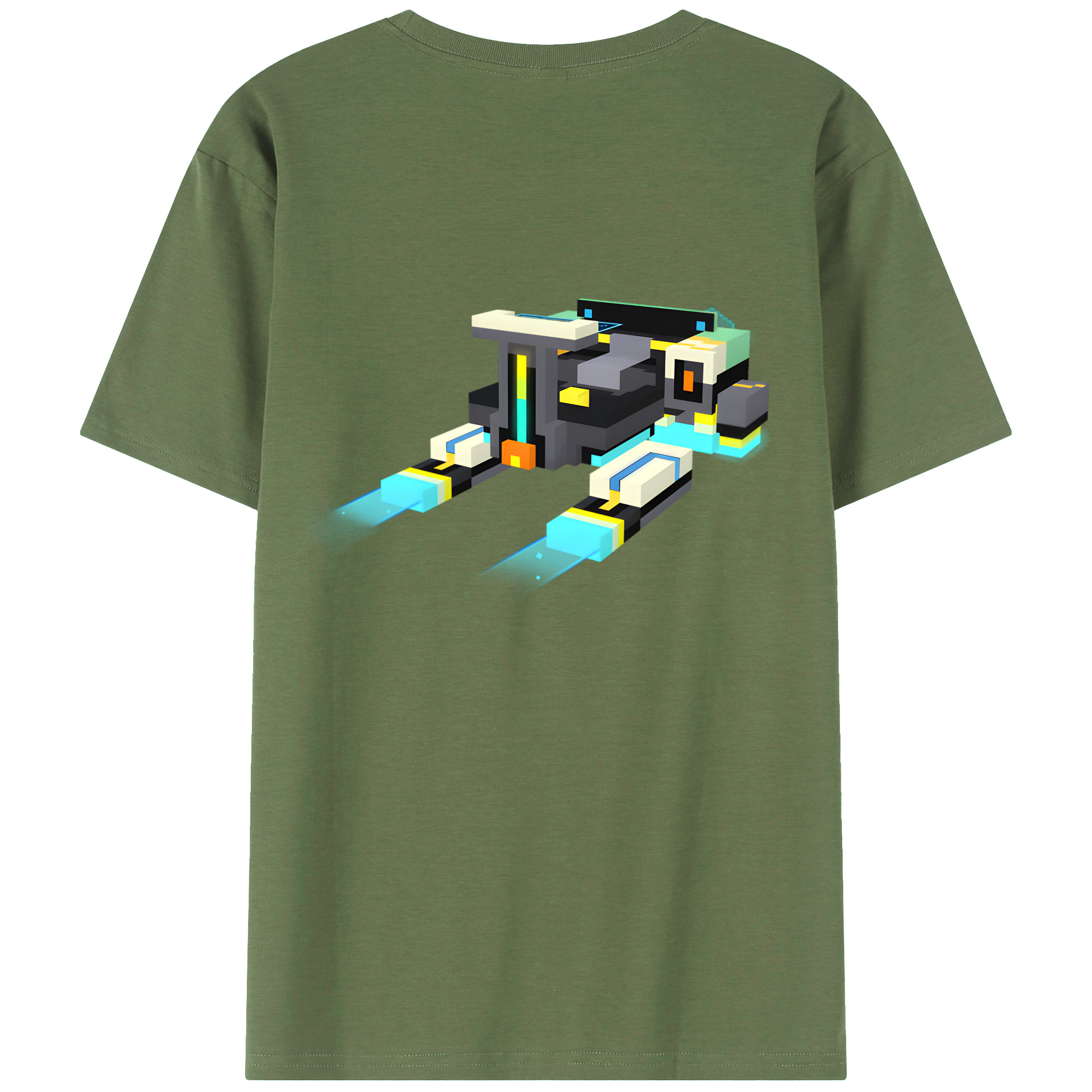 （画像用） マインクラフト ブロックの世界 Minecraft MC Block world 綿100％ メンズ半袖Tシャツ（バックプリント） 通気性